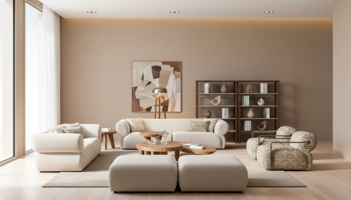 6-piece sofa set living landscape, seat, stool, living room set, modern design