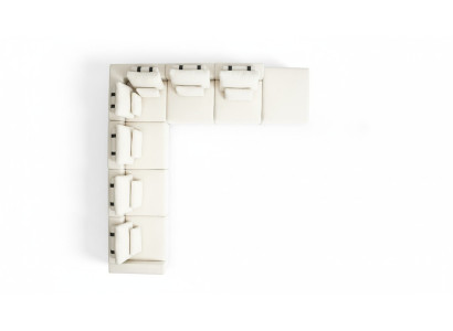 White living landscape living room L-shaped sofa upholstery designer furniture style