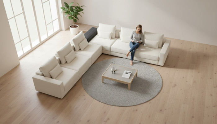 L-shaped white sofa living room combination corner sofa set corner sofa group