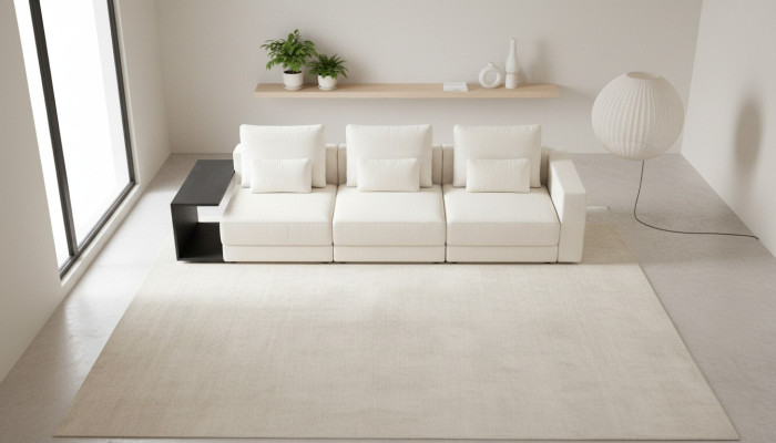 White living room sofa luxury four-seater upholstered furniture modern style furniture