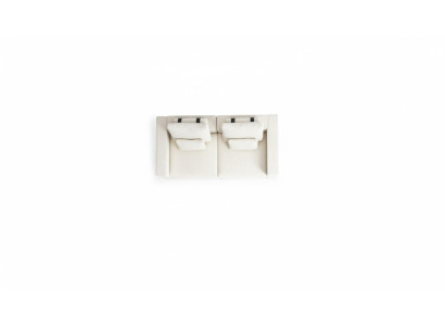 White upholstered sofa modern couch three-seater textile furniture wooden frame new