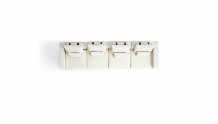 White Six-Seater Luxury Textile Sofas Living Room Modern Seating Group