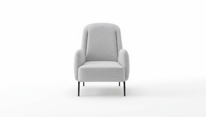 Designer gray armchair luxury 1-seater upholstered armchair textile upholstered armchair