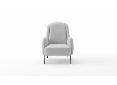 Designer gray armchair luxury 1-seater upholstered armchair textile upholstered armchair