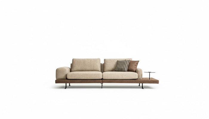 Four-seater storage surface living room upholstered sofa fabric couch modern style