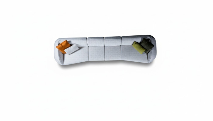 Gray six-seater living room couch upholstered sofa luxury designer furniture