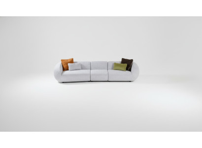 Gray sofa luxury five-seater living room couches designer upholstered furniture