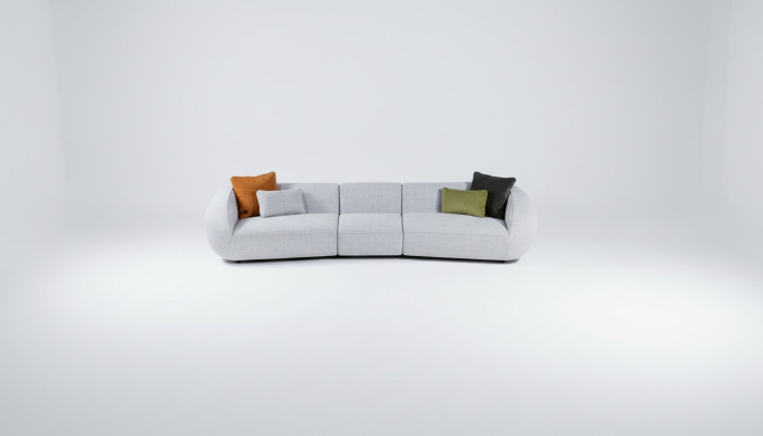 Upholstered Furniture Six-seater Living Room Couch Textile Sofas Modern Furniture