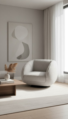 Fabric Armchair 1-Seater Upholstered Armchair Modern Design Luxury Living Room