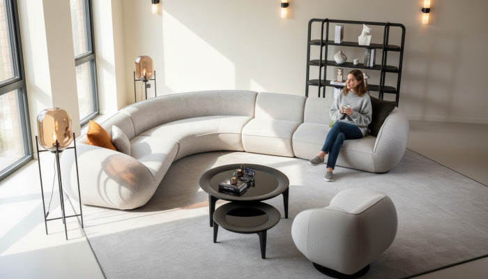 Gray corner sofa set, living room upholstered sofa, luxury corner sofa group, sofa.
