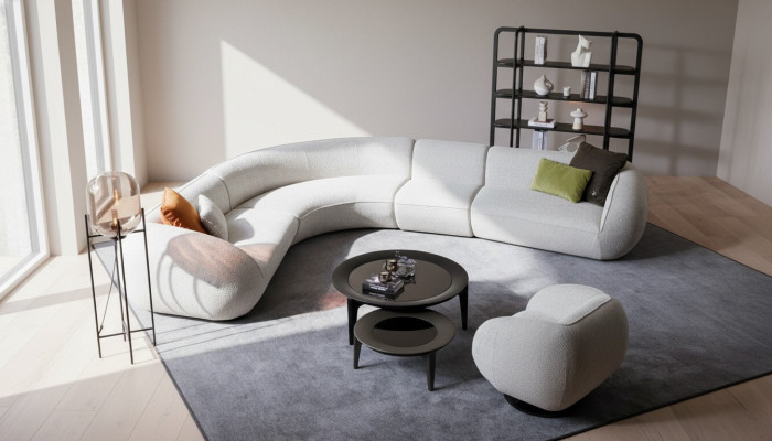 Gray corner sofa set, living room upholstered sofa, luxury corner sofa group, sofa.