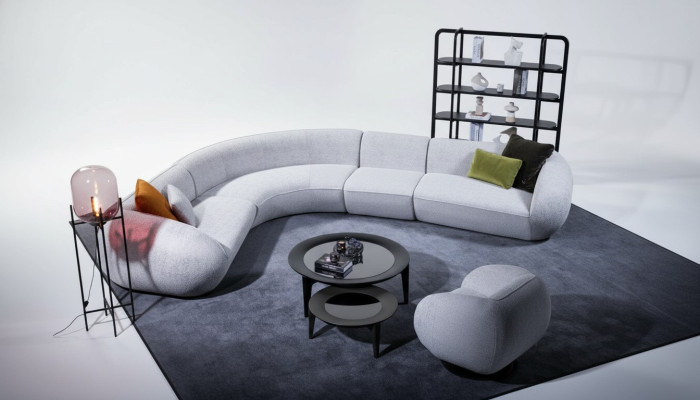 Gray corner sofa set, living room upholstered sofa, luxury corner sofa group, sofa.