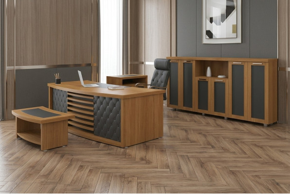 Design office set luxury wood furniture desk cabinet set 4-piece