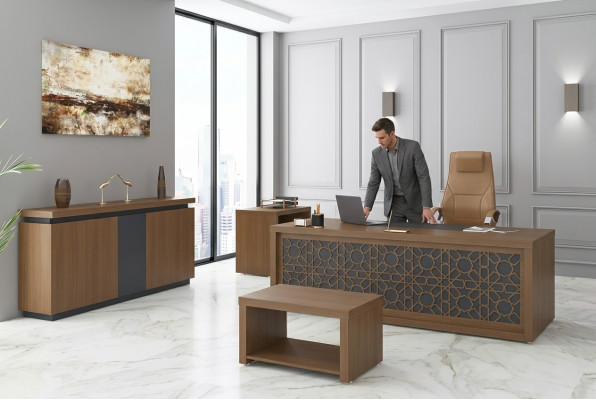 Wooden Furniture Office Set Desk Coffee Table Office Furniture 4-piece Set