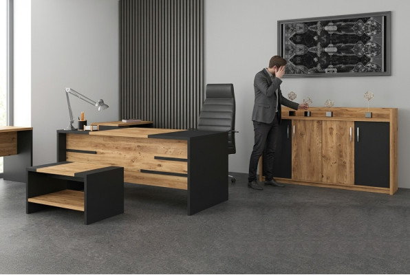 Office furniture set office suite desk cabinet style modern new 4-piece.