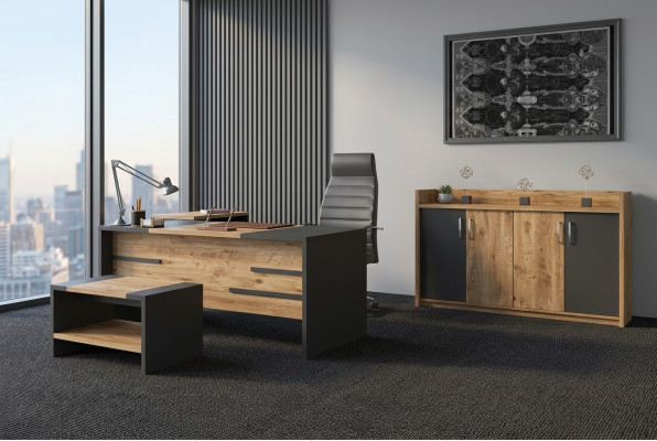 Office furniture set office suite desk cabinet style modern new 4-piece.