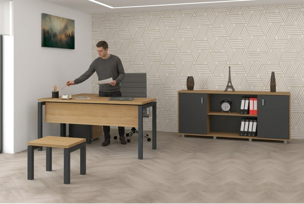 Office furniture desk filing cabinet cupboard coffee table 2-piece set
