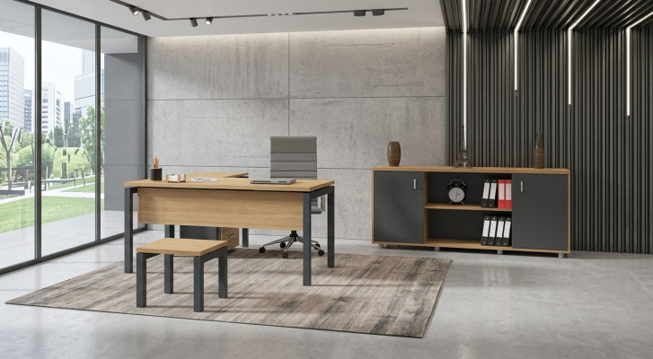 Office furniture desk filing cabinet cupboard coffee table 2-piece set
