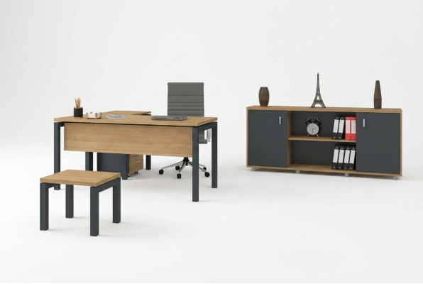Office furniture desk filing cabinet cupboard coffee table 2-piece set