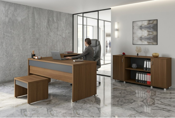 Table desk office room office furniture desks cabinets 3-part set