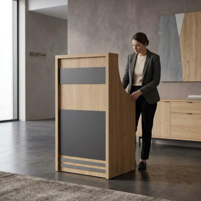 Wooden lectern podium mobile standing desk office room office furniture lectern