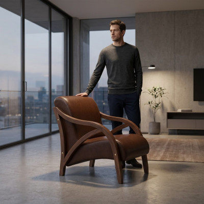 Modern brown armchair office furniture armchair office furnishings