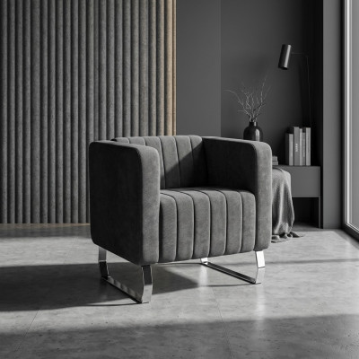 Gray armchair modern design furniture study new office textile