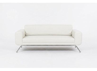 White three-seater luxury stainless steel leg textile furniture office couch modern
