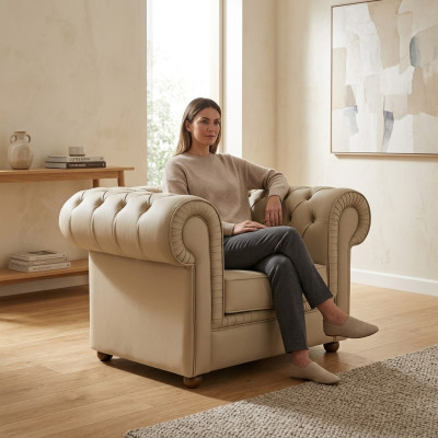 Chesterfield armchair luxury office furniture single-seater upholstered armchair modern
