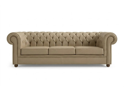 Beige Chesterfield three-seater office furniture sofa upholstered sofas luxury furniture