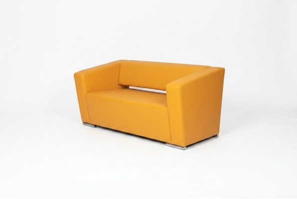 Yellow sofa luxury two-seater couch office office furnishing textile furniture