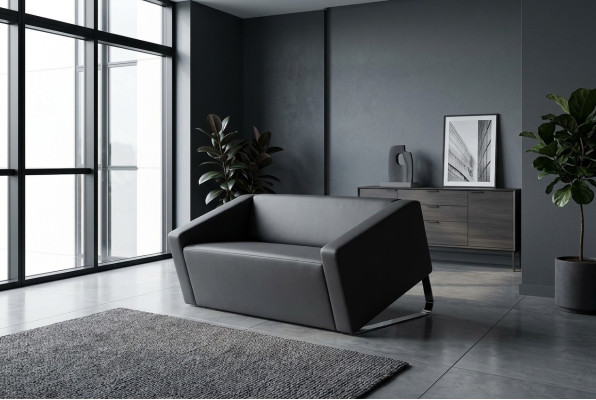 Modern two-seater leather sofas upholstered couches office furniture
