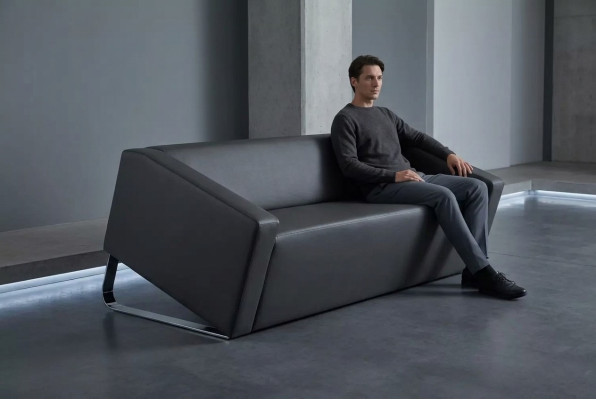 Stylish Sofa Office Three-Seater Fabric Couch Living Room Furniture