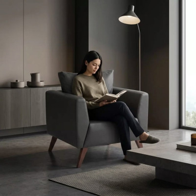 Black Armchair Design Upholstered Seat Study Office New