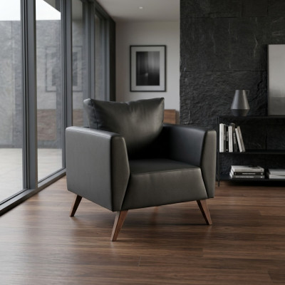 Black Armchair Design Upholstered Seat Study Office New