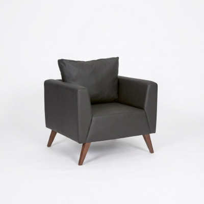 Black Armchair Design Upholstered Seat Study Office New
