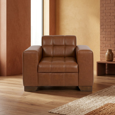 Brown armchair modern design seat study room new upholstered armchair
