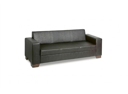 Black office three-seater study sofa luxury couch upholstered furniture