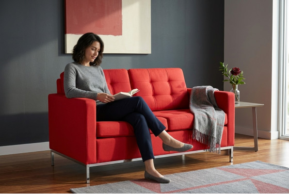 Waiting room furniture two-seater red couch upholstery furniture office furnishings