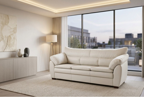 White luxury three-seater study furniture modern three-seater couch