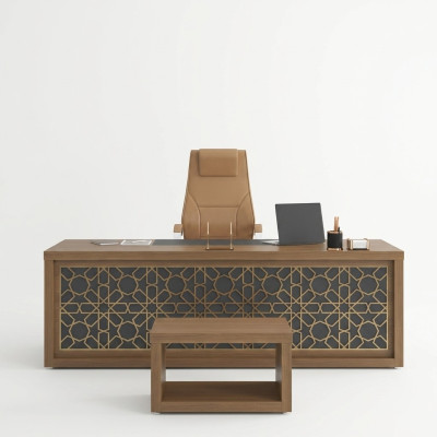 Classic desk study table wooden furniture office 220x90cm