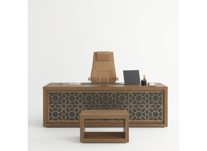 Classic desk study table wooden furniture office 220x90cm
