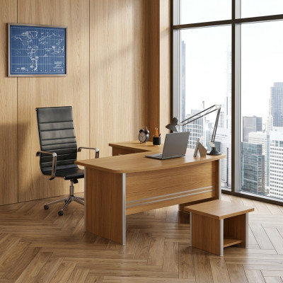 Light brown corner desk office furniture luxury office design