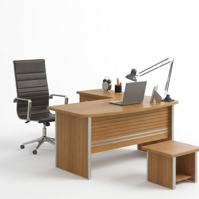 Light brown corner desk office furniture luxury office design