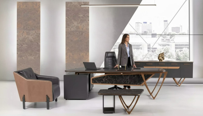 Designer desk office furniture luxury class 3-piece corner desk