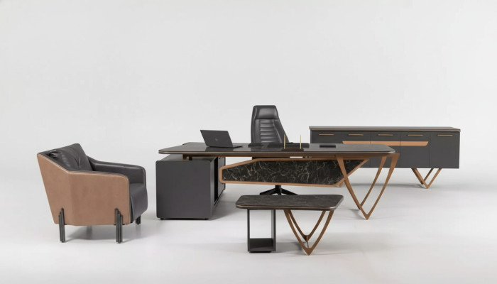 Designer desk office furniture luxury class 3-piece corner desk
