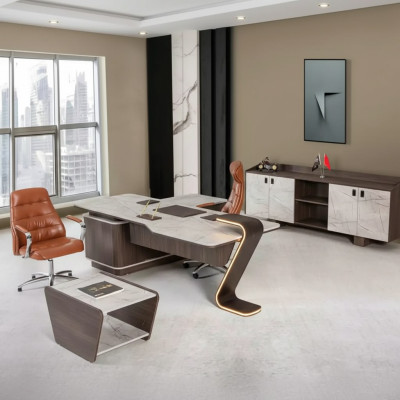 Furniture Luxury Office Equipment Complete Set Table Cabinet 3-piece Law Firm