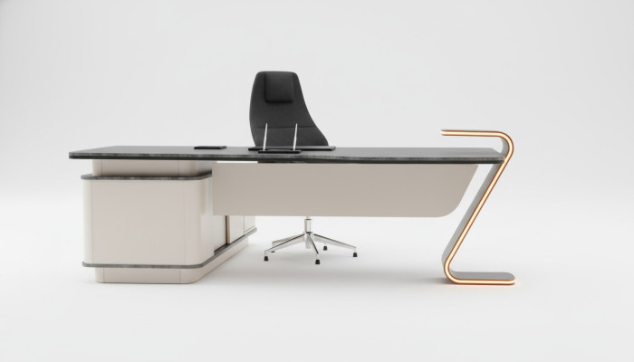 Desk LED Illuminated Design Table Office Furniture Tables 250cm