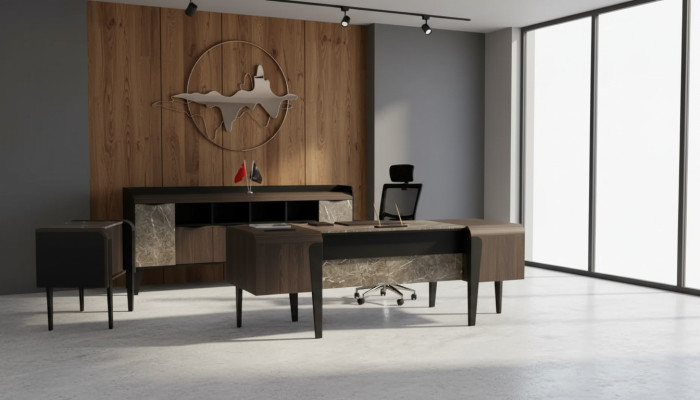Bür Furniture Desk Table Marble Imitation Tables Office Furnishing