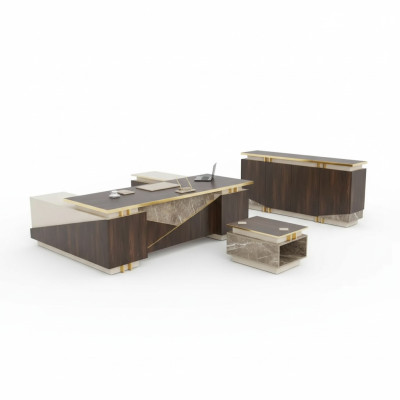 Home office furniture corner desk luxury office cabinet coffee table 3-piece set
